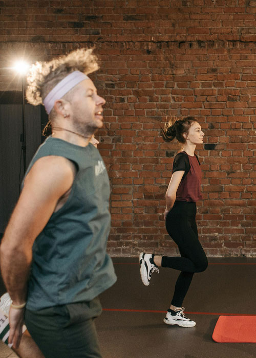 Couple training together