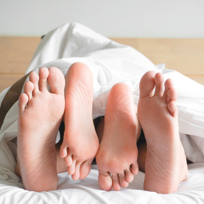 Feet in blankets